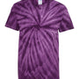 Dyenomite Youth Cyclone Pinwheel Tie Dyed Short Sleeve Crewneck T-Shirt - Purple - NEW