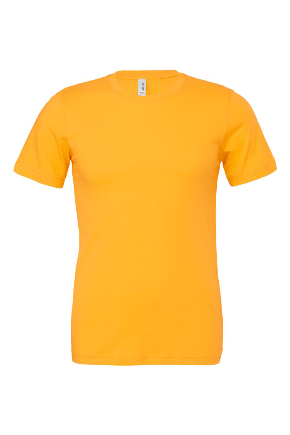 Bella + Canvas BC3001/3001C Mens Jersey Short Sleeve Crewneck T-Shirt Gold Flat Front