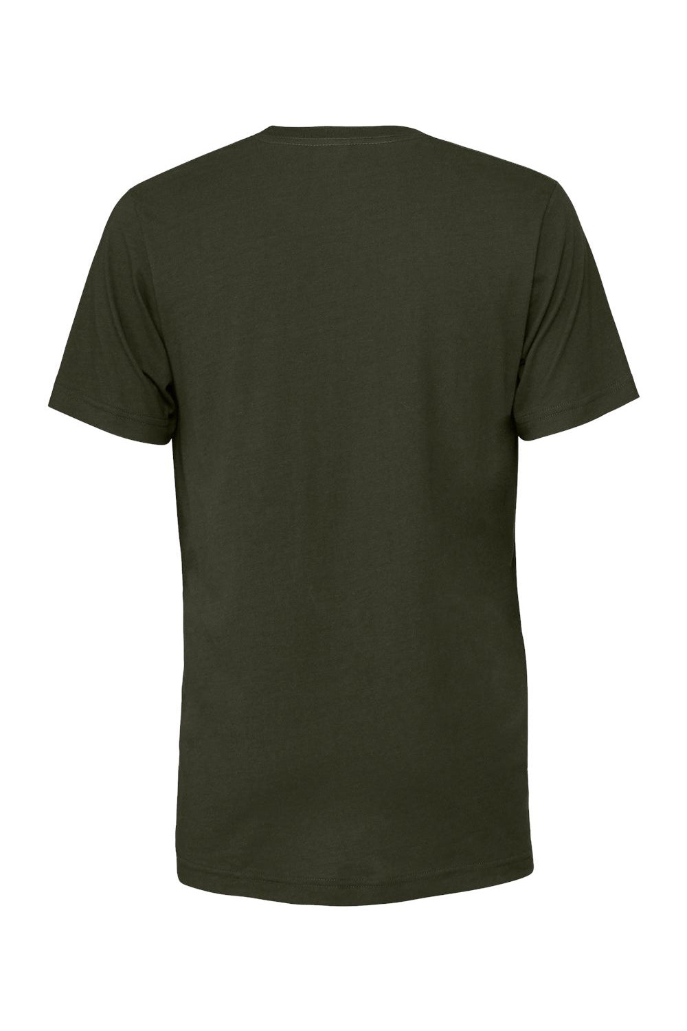 Bella + Canvas BC3001/3001C Mens Jersey Short Sleeve Crewneck T-Shirt Dark Olive Green Flat Back