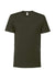 Bella + Canvas BC3001/3001C Mens Jersey Short Sleeve Crewneck T-Shirt Dark Olive Green Flat Front