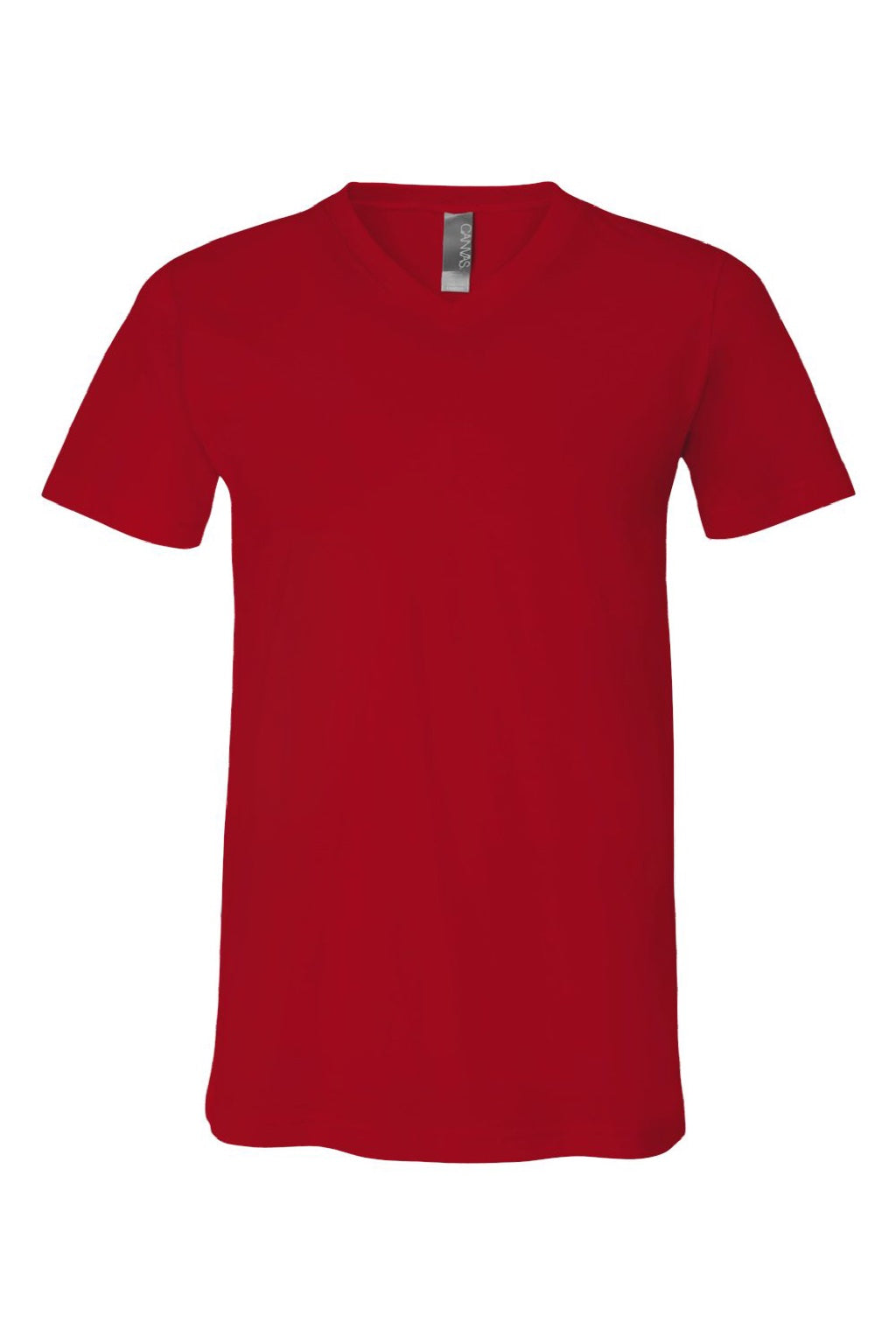 Bella + Canvas BC3005/3005 Mens Jersey Short Sleeve V-Neck T-Shirt Red Flat Front