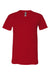 Bella + Canvas BC3005/3005 Mens Jersey Short Sleeve V-Neck T-Shirt Red Flat Front