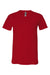 Bella + Canvas BC3005/3005/3655C Mens Jersey Short Sleeve V-Neck T-Shirt Red Flat Front