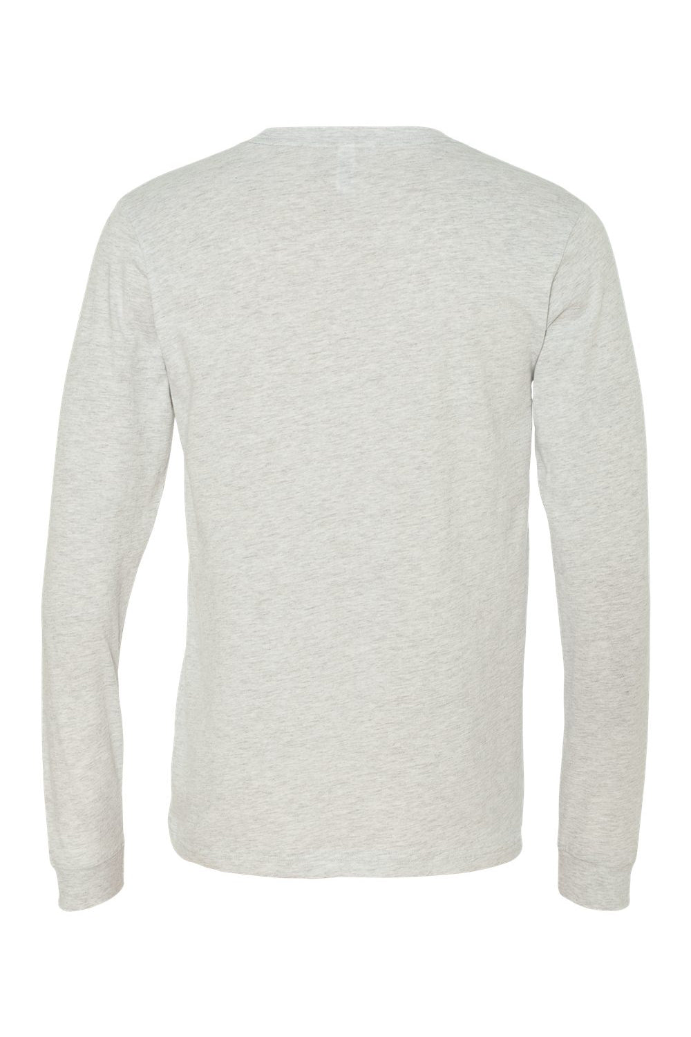 Bella + Canvas BC3501/3501 Mens Jersey Long Sleeve Crewneck T-Shirt Ash Grey Flat Back