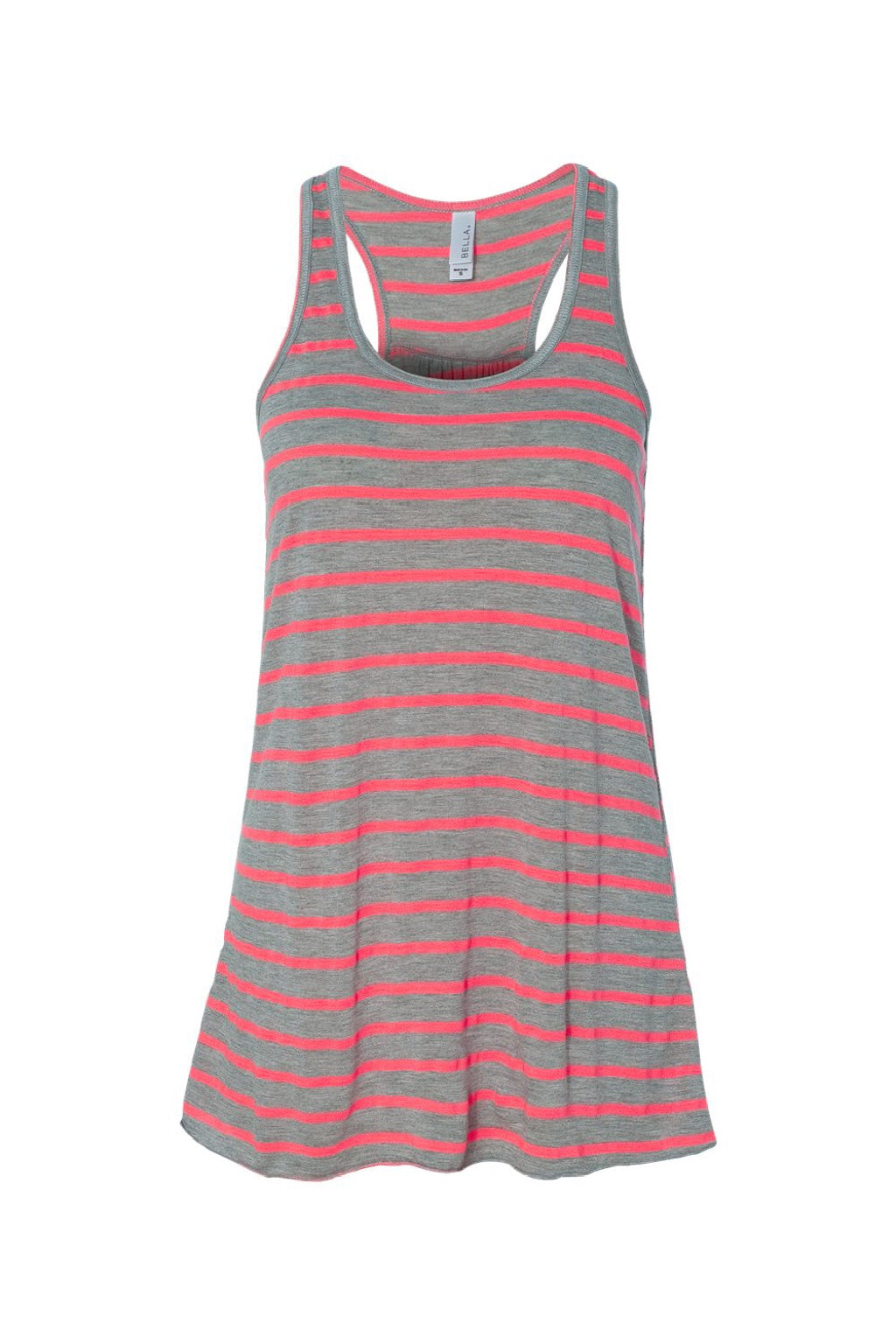 Bella + Canvas BC8800/8800 Womens Flowy Tank Top Heather Grey/Neon Pink Flat Front