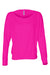 Bella + Canvas 8850 Womens Flowy Off Shoulder Long Sleeve Wide Neck T-Shirt Neon Pink Flat Front