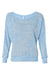 Bella + Canvas 8850 Womens Flowy Off Shoulder Long Sleeve Wide Neck T-Shirt Blue Marble Flat Front