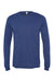Bella + Canvas BC3501/3501 Mens Jersey Long Sleeve Crewneck T-Shirt Navy Blue Triblend Flat Front