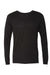 Bella + Canvas BC3501/3501 Mens Jersey Long Sleeve Crewneck T-Shirt Solid Black Triblend Flat Front
