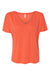 Bella + Canvas 8815 Womens Slouchy Short Sleeve V-Neck T-Shirt Coral Flat Front