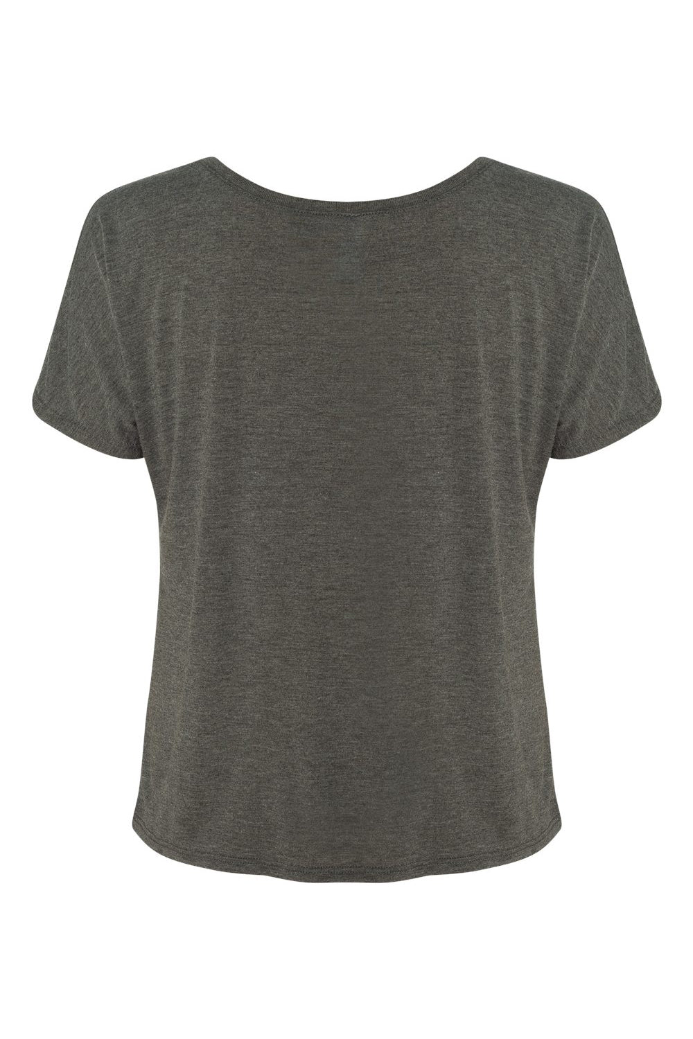Bella + Canvas BC8816/8816 Womens Slouchy Short Sleeve Wide Neck T-Shirt Heather Dark Grey Flat Back