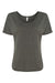Bella + Canvas BC8816/8816 Womens Slouchy Short Sleeve Wide Neck T-Shirt Heather Dark Grey Flat Front
