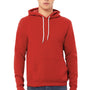 Bella + Canvas Mens Sponge Fleece Hooded Sweatshirt Hoodie - Red