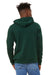 Bella + Canvas BC3719/3719 Mens Sponge Fleece Hooded Sweatshirt Hoodie Forest Green Model Back