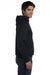 Bella + Canvas BC3719/3719 Mens Sponge Fleece Hooded Sweatshirt Hoodie Black Model Side