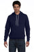 Bella + Canvas BC3719/3719 Mens Sponge Fleece Hooded Sweatshirt Hoodie Navy Blue Model Front