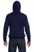Bella + Canvas BC3719/3719 Mens Sponge Fleece Hooded Sweatshirt Hoodie Navy Blue Model Back
