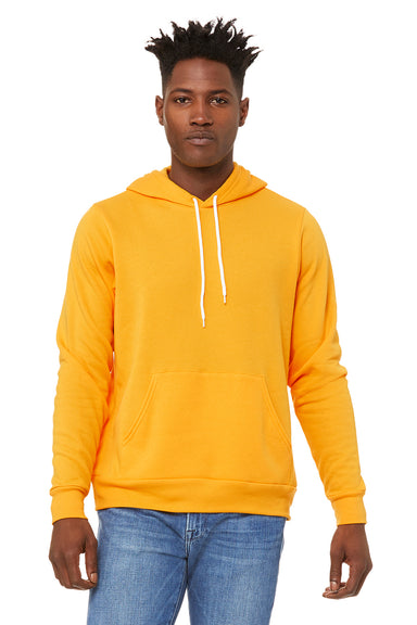 Bella + Canvas BC3719/3719 Mens Sponge Fleece Hooded Sweatshirt Hoodie Gold Model Front