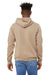 Bella + Canvas BC3719/3719 Mens Sponge Fleece Hooded Sweatshirt Hoodie Tan Model Back