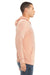 Bella + Canvas BC3719/3719 Mens Sponge Fleece Hooded Sweatshirt Hoodie Peach Model Side