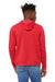 Bella + Canvas BC3719/3719 Mens Sponge Fleece Hooded Sweatshirt Hoodie Heather Red Model Back