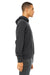 Bella + Canvas BC3719/3719 Mens Sponge Fleece Hooded Sweatshirt Hoodie Dark Grey Model Side