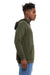 Bella + Canvas BC3719/3719 Mens Sponge Fleece Hooded Sweatshirt Hoodie Military Green Model Side