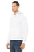 Bella + Canvas BC3719/3719 Mens Sponge Fleece Hooded Sweatshirt Hoodie White Model 3Q