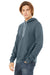 Bella + Canvas BC3719/3719 Mens Sponge Fleece Hooded Sweatshirt Hoodie Heather Slate Blue Model 3Q