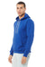 Bella + Canvas BC3719/3719 Mens Sponge Fleece Hooded Sweatshirt Hoodie True Royal Blue Model 3Q