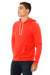 Bella + Canvas BC3719/3719 Mens Sponge Fleece Hooded Sweatshirt Hoodie Poppy Red Model 3Q