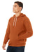 Bella + Canvas BC3719/3719 Mens Sponge Fleece Hooded Sweatshirt Hoodie Autumn Orange Model 3Q