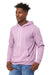 Bella + Canvas BC3719/3719 Mens Sponge Fleece Hooded Sweatshirt Hoodie w/ Pouch Pocket Lilac Purple Model 3Q