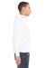 Bella + Canvas BC3719/3719 Mens Sponge Fleece Hooded Sweatshirt Hoodie White Model Side
