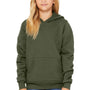 Bella + Canvas Youth Sponge Fleece Hooded Sweatshirt Hoodie w/ Pouch Pocket - Military Green