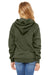 Bella + Canvas BC3719Y/3719Y Youth Sponge Fleece Hooded Sweatshirt Hoodie w/ Pouch Pocket Military Green Model Back