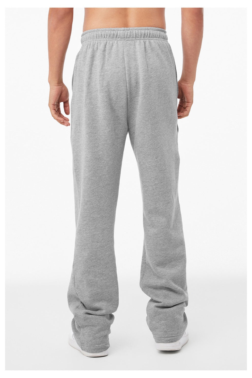 Bella + Canvas BC3725/3725 Mens Straight Leg Sweatpants w/ Pockets Heather Grey Model Back
