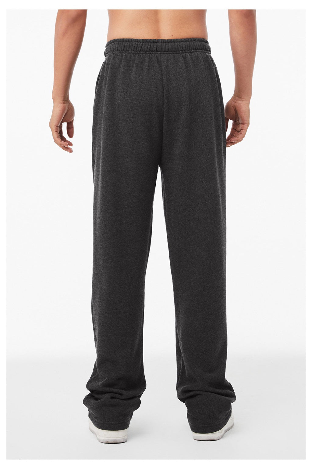 Bella + Canvas BC3725/3725 Mens Straight Leg Sweatpants w/ Pockets Heather Dark Grey Model Back