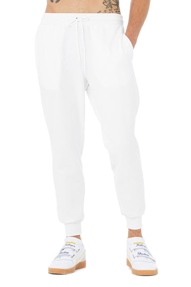 Bella + Canvas BC3727 Mens Jogger Sweatpants w/ Pockets White Model Front