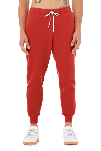 Bella + Canvas BC3727 Mens Jogger Sweatpants w/ Pockets Red Model Front