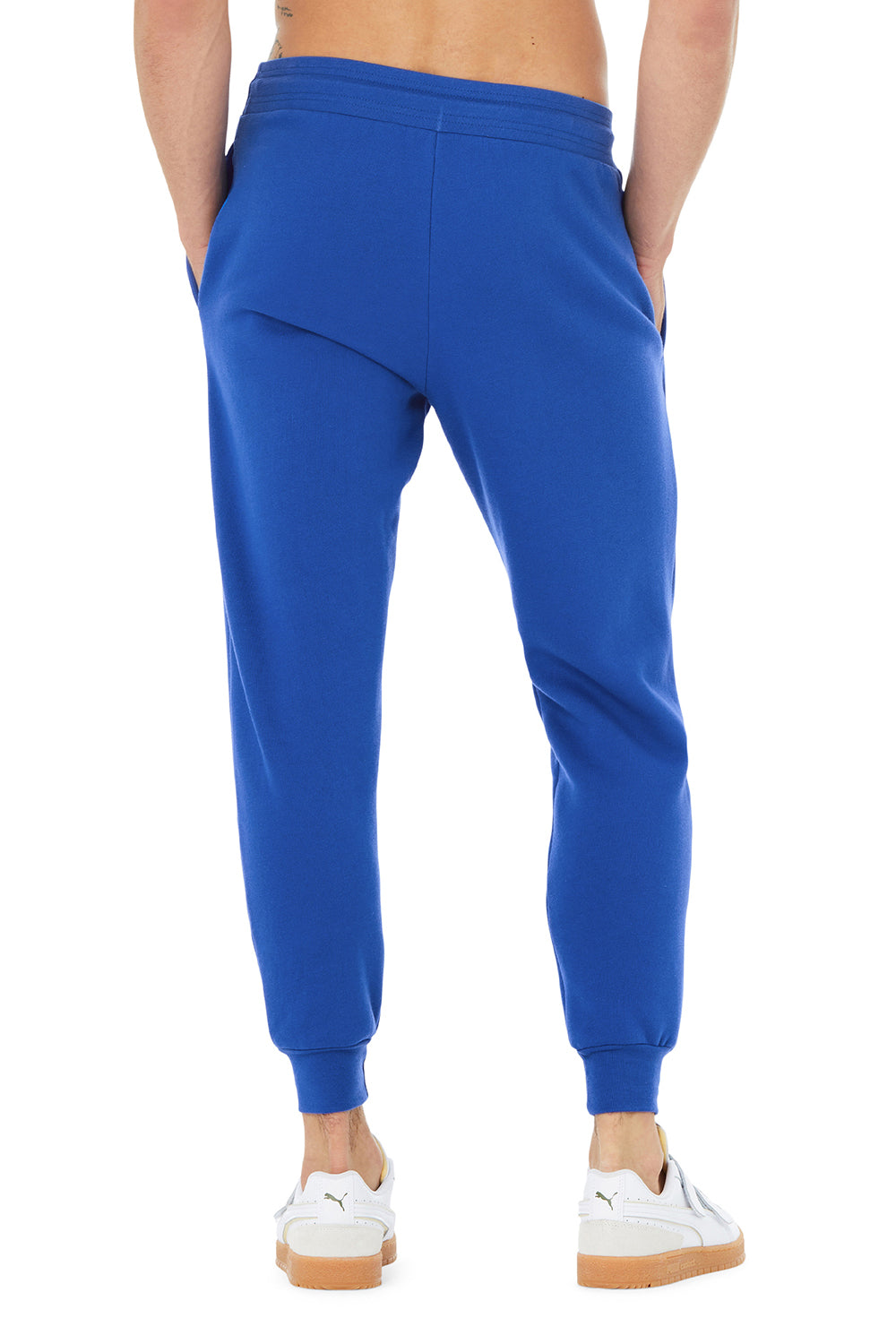 Bella + Canvas BC3727 Mens Jogger Sweatpants w/ Pockets True Royal Blue Model Back