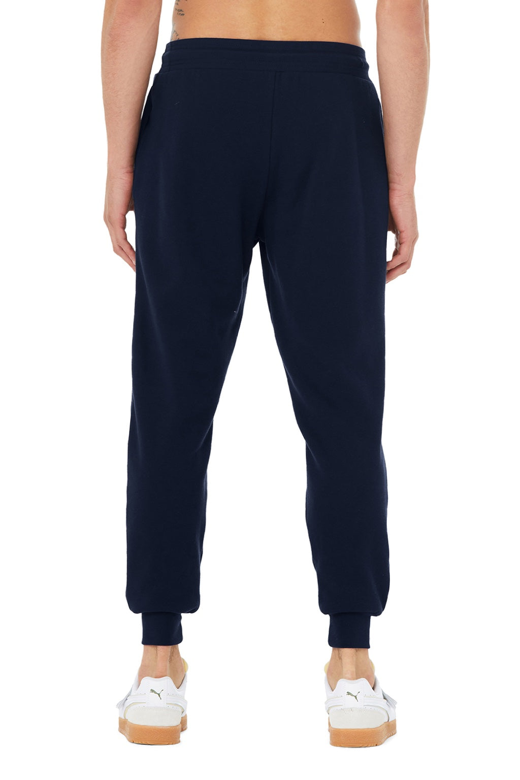 Bella + Canvas BC3727/3727 Mens Jogger Sweatpants w/ Pockets Navy Blue Model Back