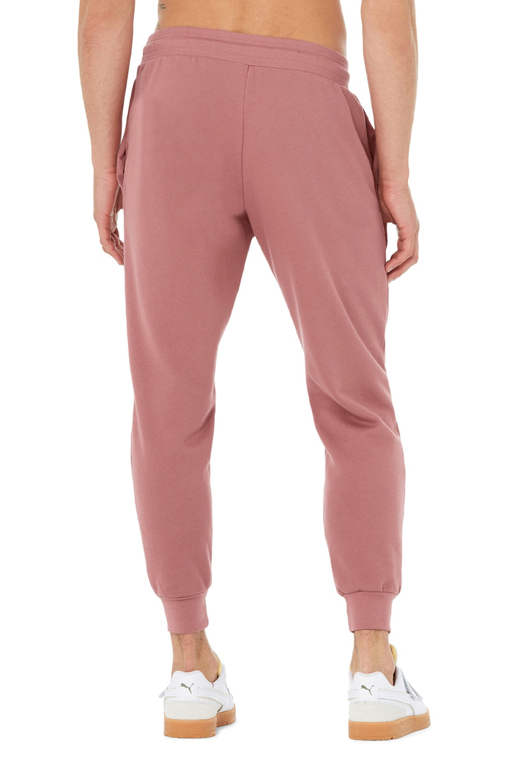 Bella + Canvas BC3727/3727 Mens Jogger Sweatpants w/ Pockets Mauve Model Back