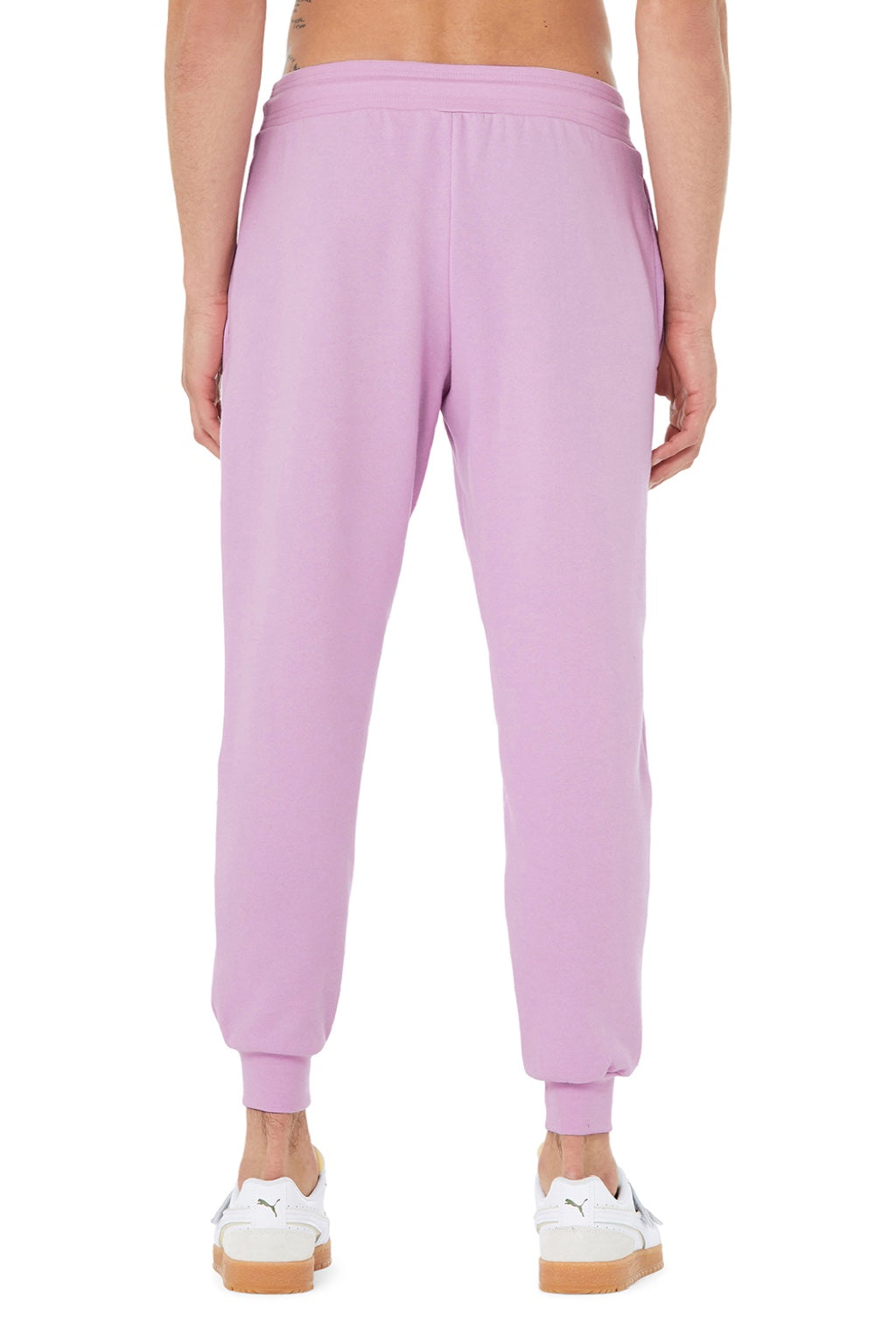 Bella + Canvas BC3727/3727 Mens Jogger Sweatpants w/ Pockets Lilac Model Back