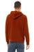 Bella + Canvas BC3729/3729 Mens Sponge Fleece Hooded Sweatshirt Hoodie Brick Red Model Back