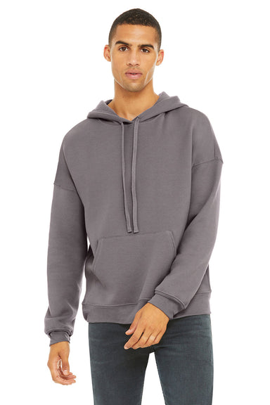 Bella + Canvas BC3729/3729 Mens Sponge Fleece Hooded Sweatshirt Hoodie w/ Pouch Pocket Storm Grey Model Front