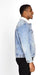 Threadfast Apparel 372J Mens Sherpa Lined Button Down Denim Jacket Light Blue Model Side