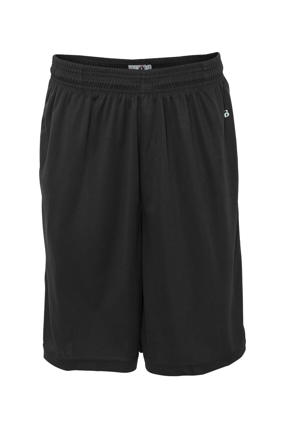 Badger 4119 Mens B-Core Moisture Wicking Shorts w/ Pockets Black Flat Front