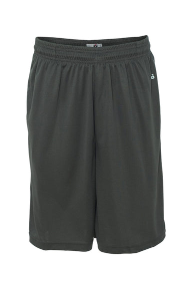 Badger 4119 Mens B-Core Moisture Wicking Shorts w/ Pockets Graphite Grey Flat Front