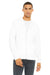Bella + Canvas BC3739/3739 Mens Fleece Full Zip Hooded Sweatshirt Hoodie White Model Front